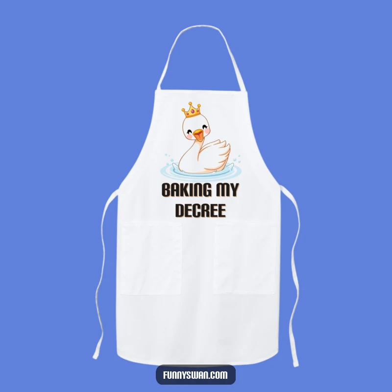 Funny Royal Swan Apron: Crowned Chef, Splashing Fun, Perfect Kitchen Funny Gift