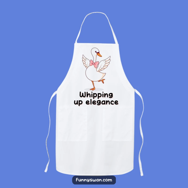 Funny Swan Bow Tie Pirouette Apron: Chic Kitchen Wear for Graceful & Humorous Cooks