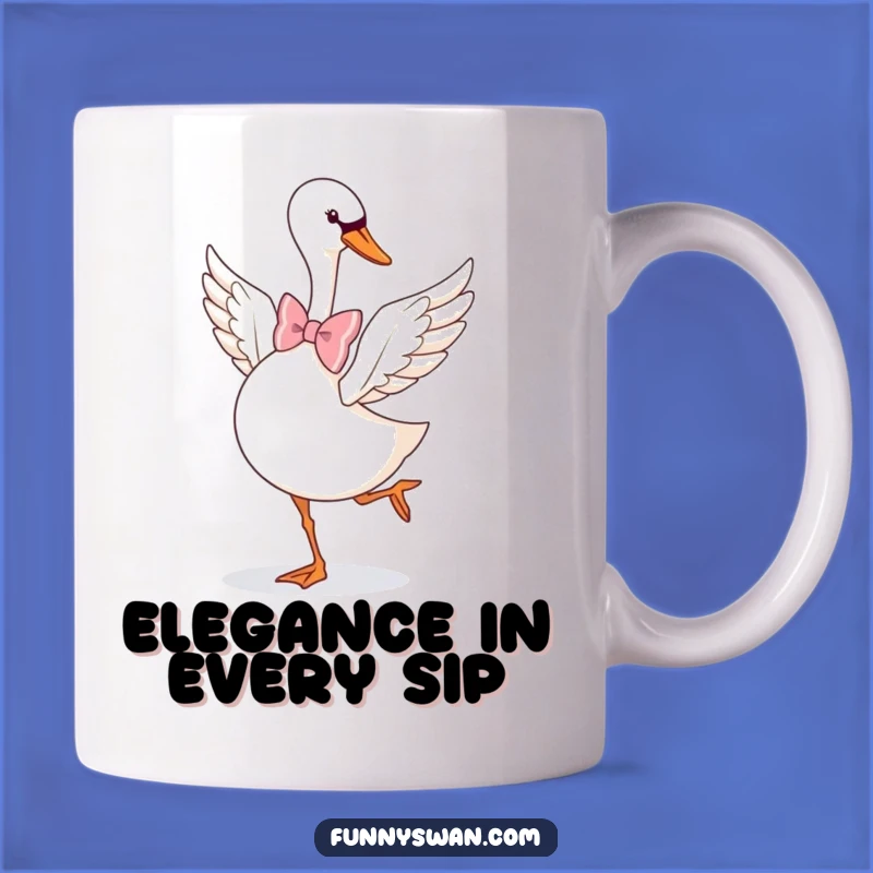 Funny Swan Bow Tie Pirouette Mug: Elegant & Humorous Gift for Ballet Lovers