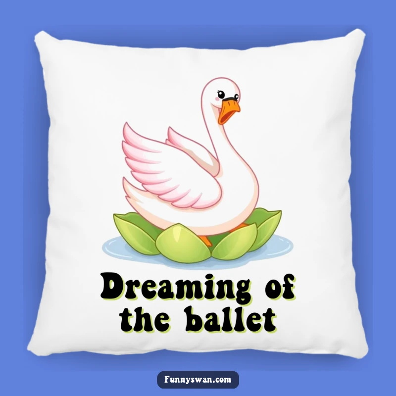 Funny Pink Swan Pillow: Elegant Comfort, Joyful Twirl Accent, Ideal Funny Gift