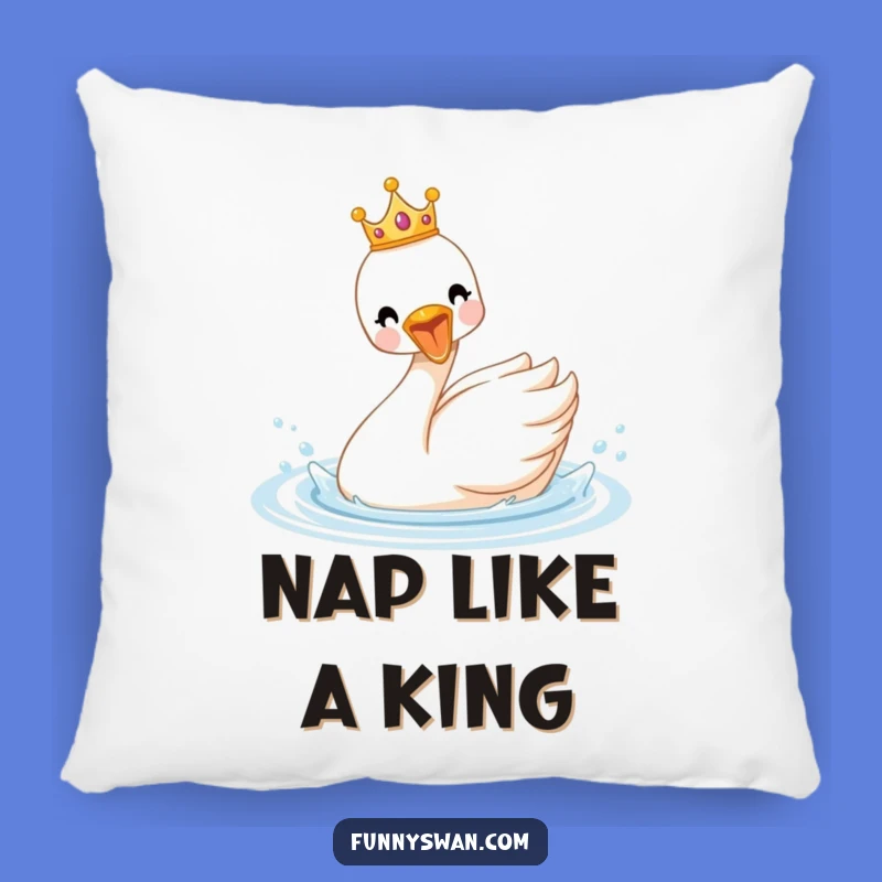 Funny Royal Swan Pillow: Crowned Comfort, Splashing Accent, Ideal Funny Gift