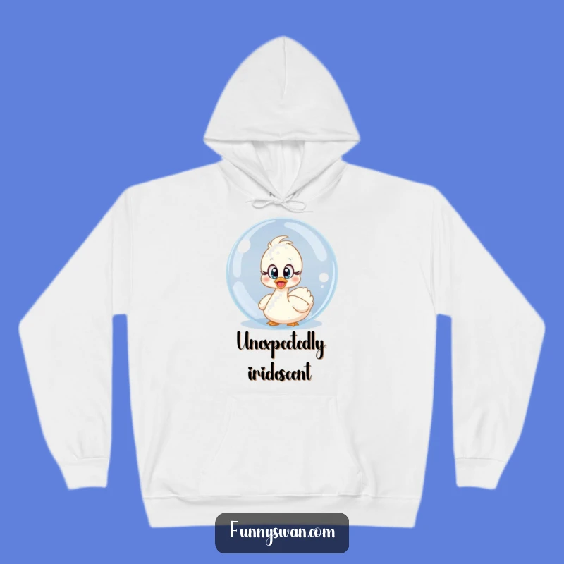 Funny Surprised Swan Hoodie: Cozy Surprise, Innocent Eyes, Perfect Funny Gift