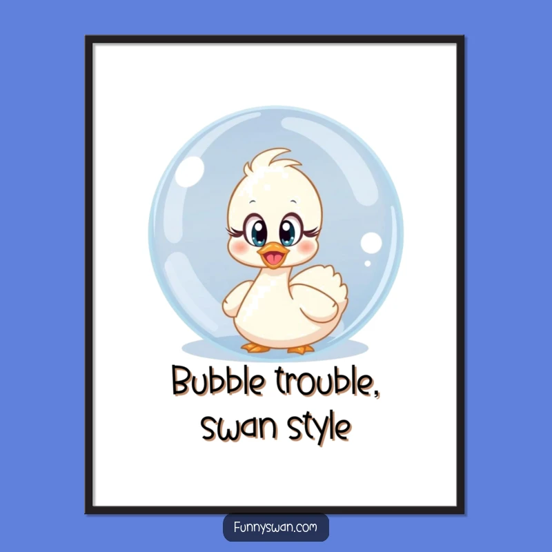 Surprised Swan Bubble Art: Free Printable & Whimsical Downloadable Decor