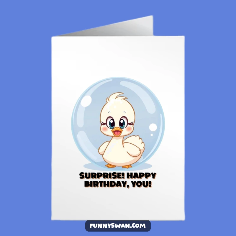Surprised Swan Bubble Birthday Card: Free Printable & Adorable Downloadable