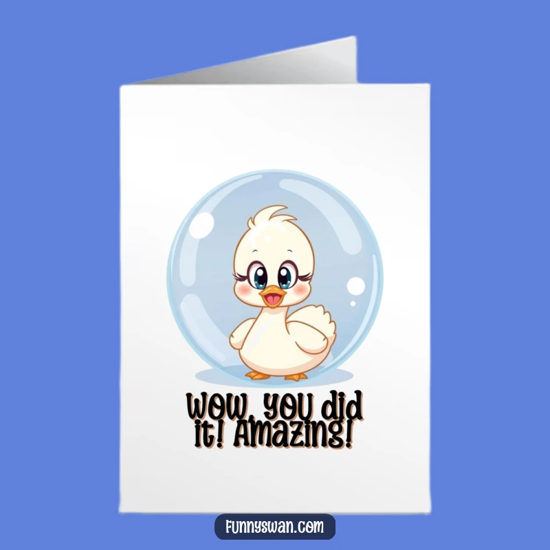 Surprised Swan Bubble Congrats Card: Free Printable & Fun Downloadable