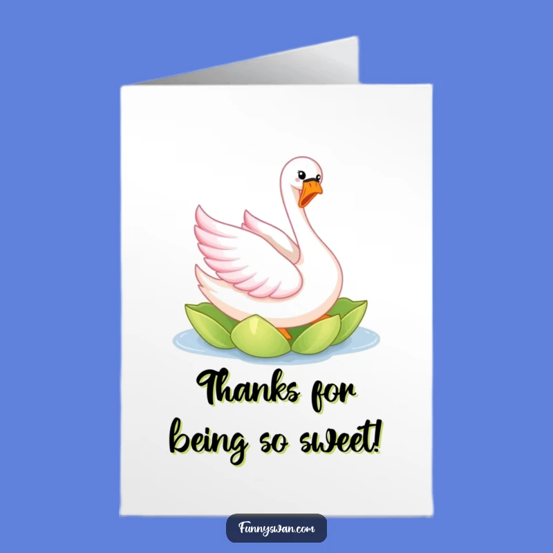 Graceful Pink Swan Thank You Card: Free Printable & Funny Downloadable