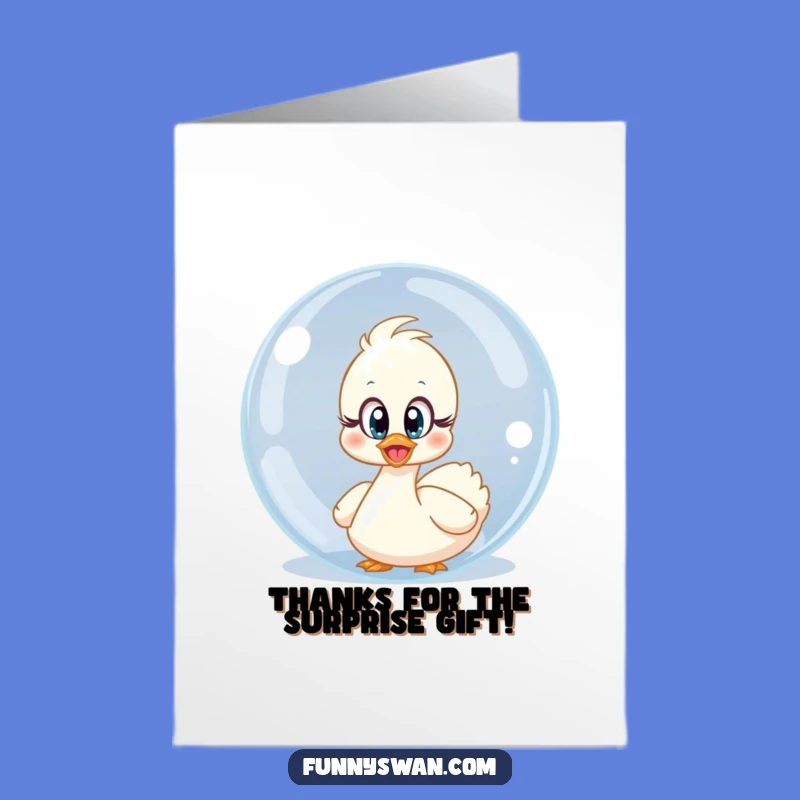 Surprised Swan Bubble Thank You Card: Free Printable & Cute Downloadable
