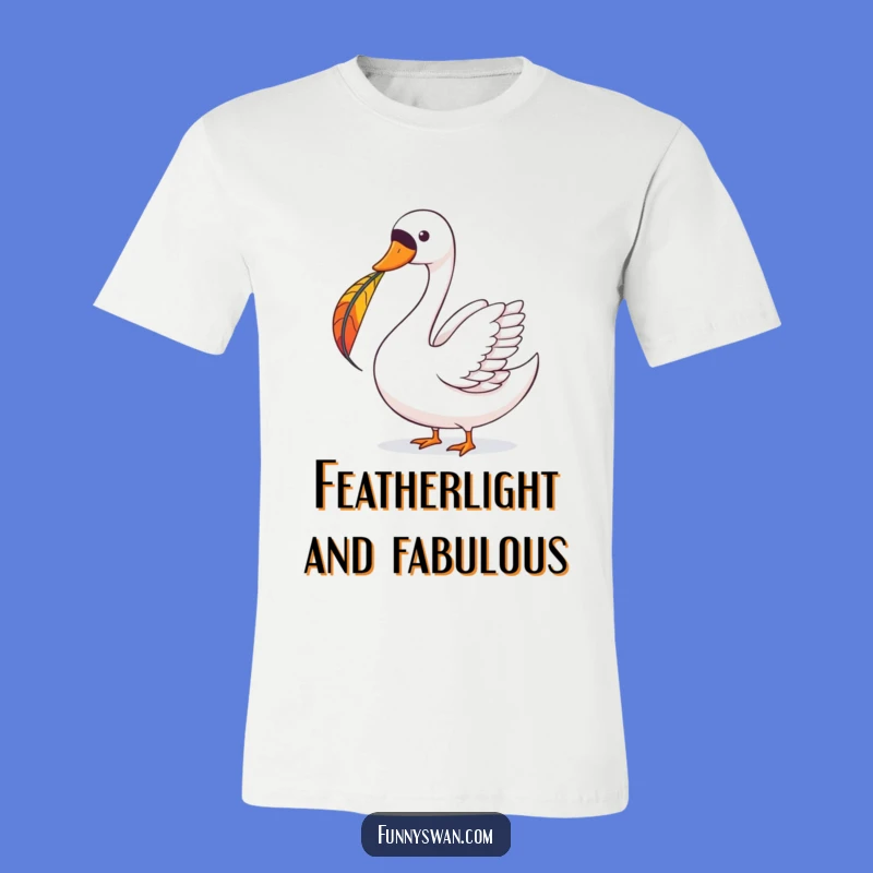 Funny Swan Feather Balance T-Shirt: Playful & Joyful Tee for Lighthearted Fun