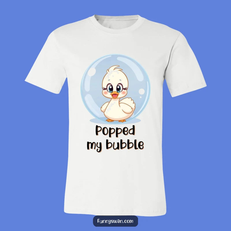 Funny Surprised Swan T-Shirt: Innocent Peek, Bubble Fun, Ideal Funny Gift