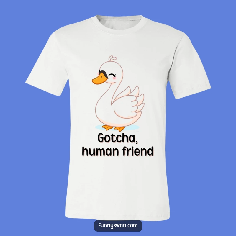 Funny Swan Peek-a-Boo T-Shirt: Playful & Mischievous Tee for Fun-Loving Souls