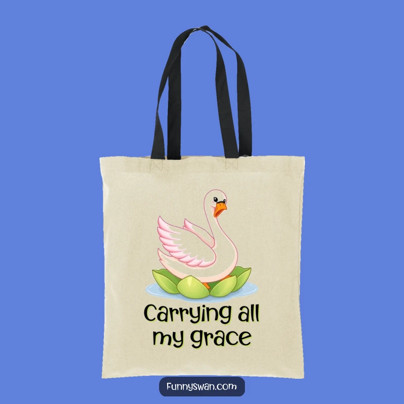 Funny Pink Swan Tote Bag: Elegant Fun, Joyful Dancer, Great Funny Gift